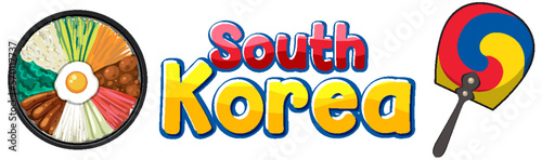 South Korea text banner design