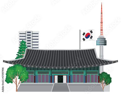 South Korea famous landmark element