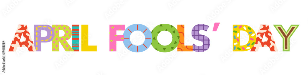 Text APRIL FOOLS DAY on white background Text APRIL FOOLS DAY on white background