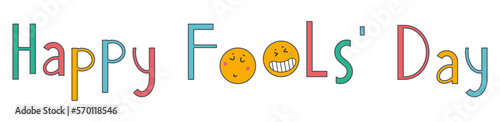 Text HAPPY FOOLS DAY on white background