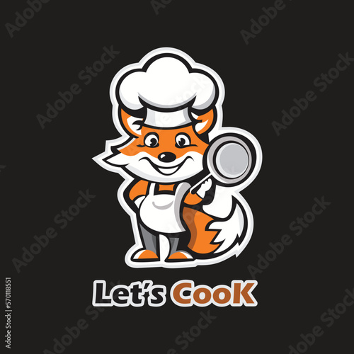 Fox Chef premium mascot logo design.  Fully vector and scalable.