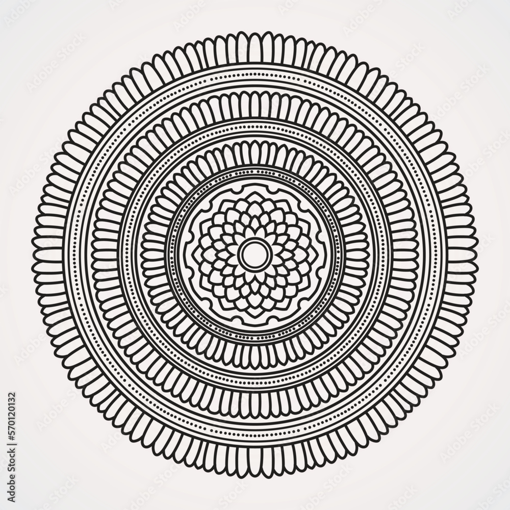 Soothing and beautiful petal mandala. mandala ornament with tranquility of the moon image Soothing and beautiful petal mandala. mandala ornament with tranquility of the moon image