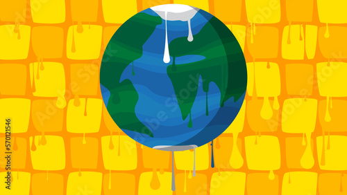 Planet Earth Graffiti. Abstract modern street art decoration illustration performed in urban painting style.