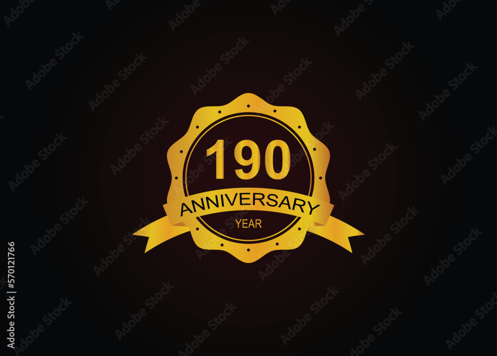 190th golden anniversary logo with ring and ribbon. 190th golden anniversary logo with ring and ribbon.