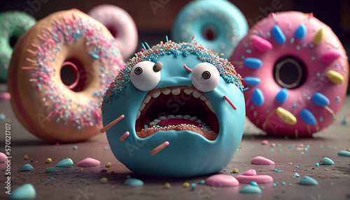 Scared, donuts, sprinkles, Generative, AI