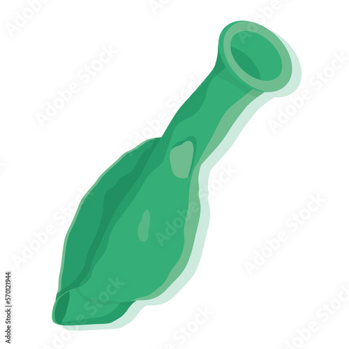 deflated balloon isolated on white background vector illustration
