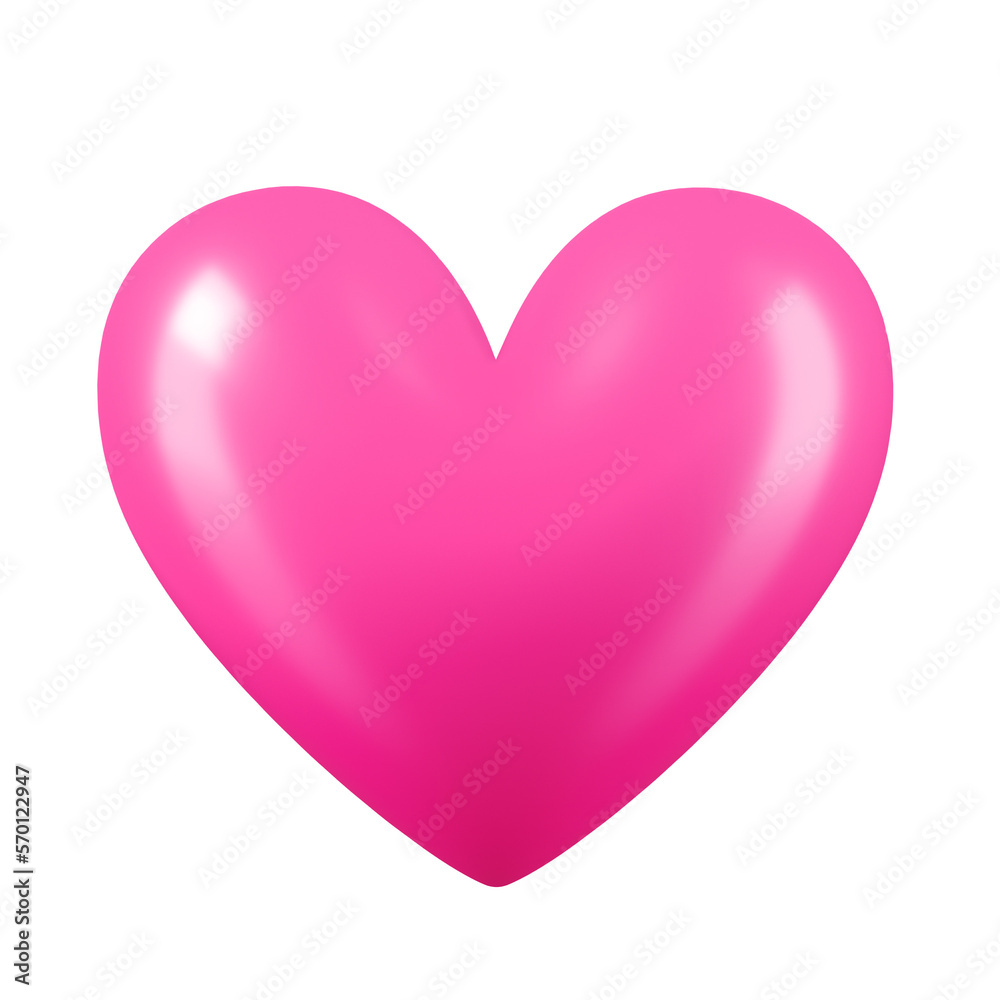 pink heart isolated on transparent background