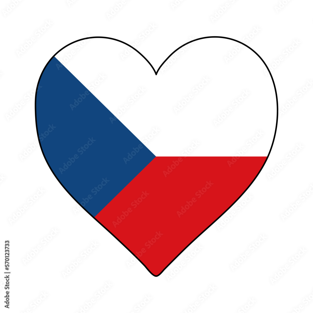 Czech Republic Heart Shape Flag. Love Czech Republic. Visit Czech Republic. Eastern Europe. Europe. European Union. Vector Illustration Graphic Design. Czech Republic Heart Shape Flag. Love Czech Republic. Visit Czech Republic. Eastern Europe. Europe. European Union. Vector Illustration Graphic Design.