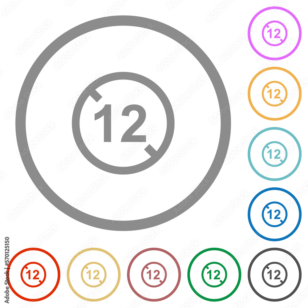 Not allowed under 12 flat icons with outlines Not allowed under 12 flat icons with outlines