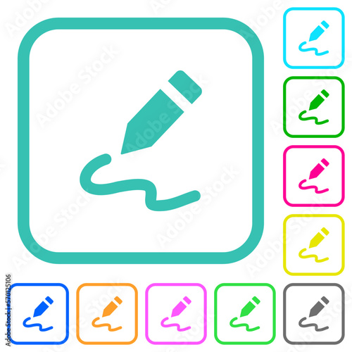 Signature vivid colored flat icons
