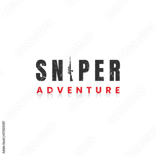 sniper adventure logo design retro vintage