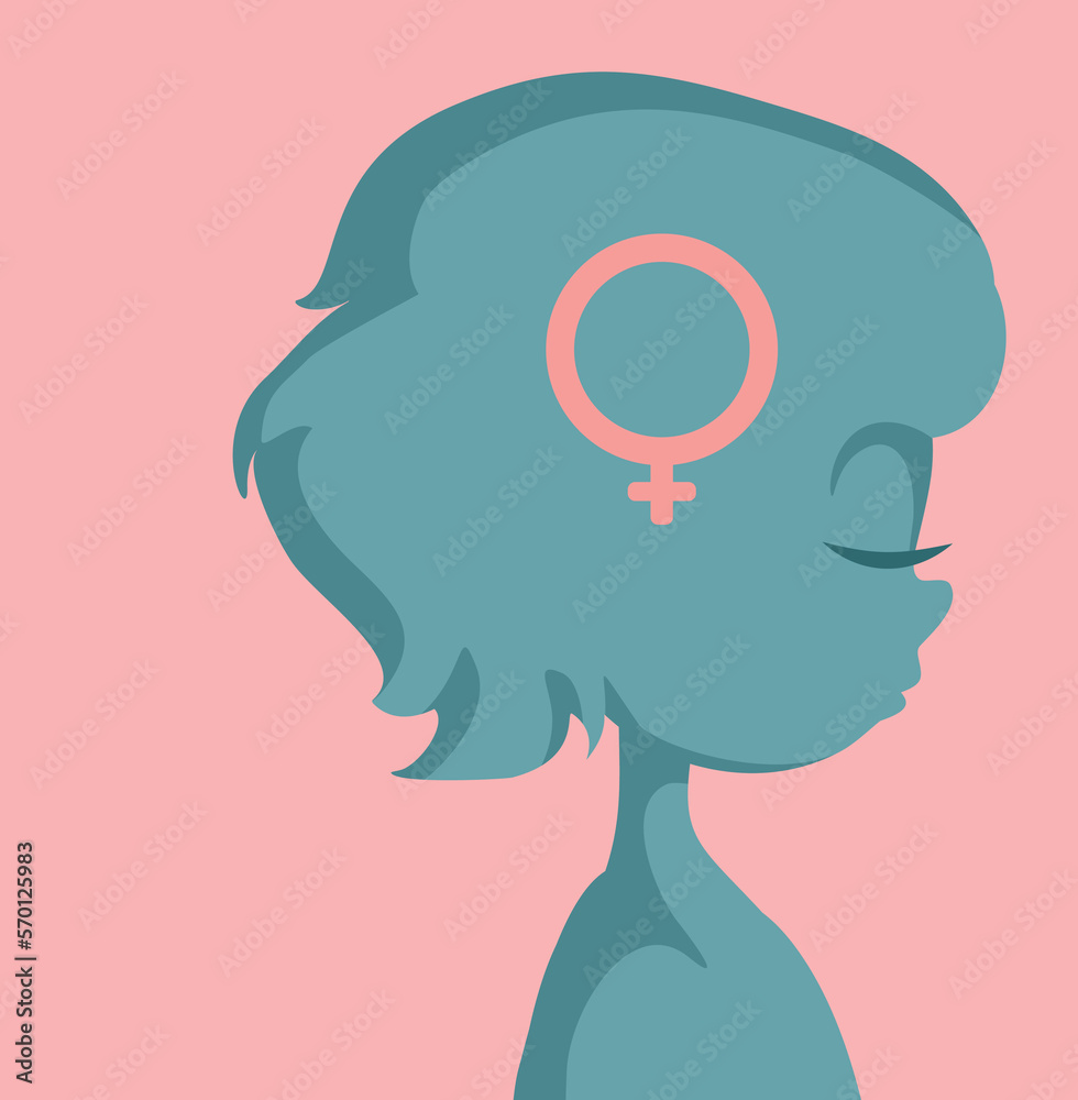 Boy Identifies as Girl due to Gender Dysphoria Vector Concept