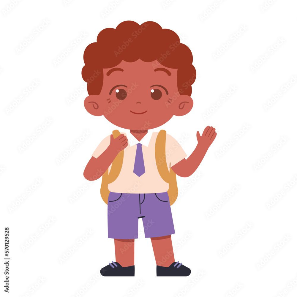 Little boy character. Elementary School Kids Wearing Uniform Illustration Little boy character. Elementary School Kids Wearing Uniform Illustration