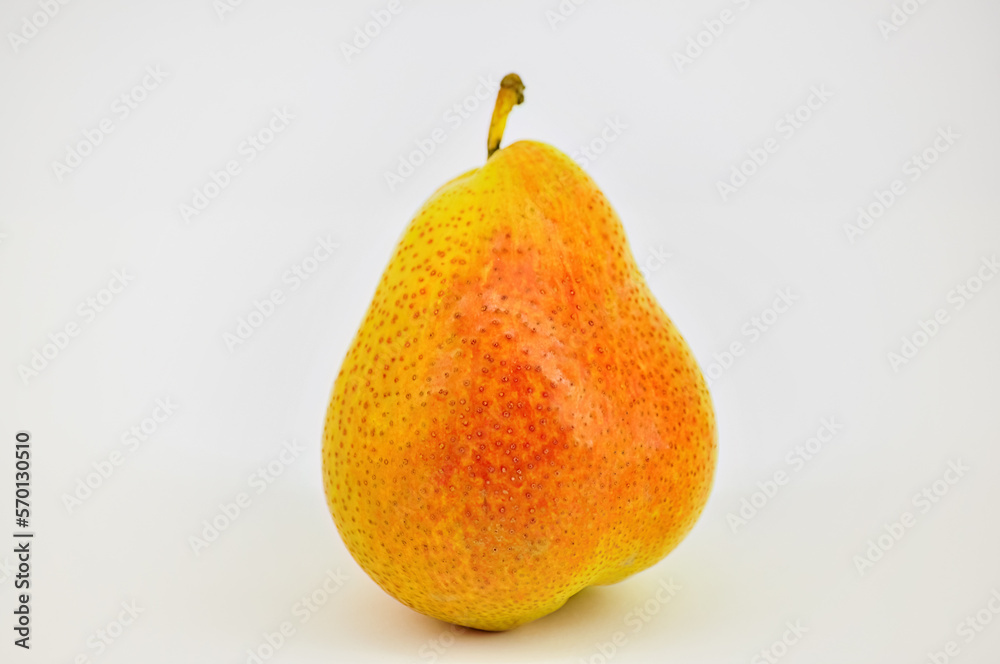 Ripe delicious pear against white background Ripe delicious pear against white background