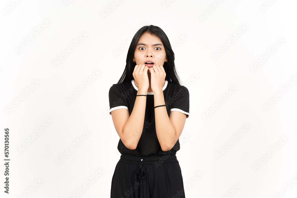 WOW Shocked Face Expression of Beautiful Asian Woman Isolated On White Background WOW Shocked Face Expression of Beautiful Asian Woman Isolated On White Background