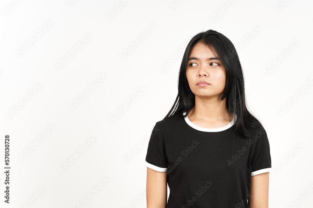 Looking side with angry face expression of Beautiful Asian Woman Isolated On White Background Looking side with angry face expression of Beautiful Asian Woman Isolated On White Background
