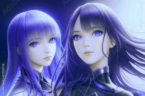 two girls with blue eyes