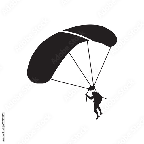 parachuting or paragliding icon, vector illustration symbol design.