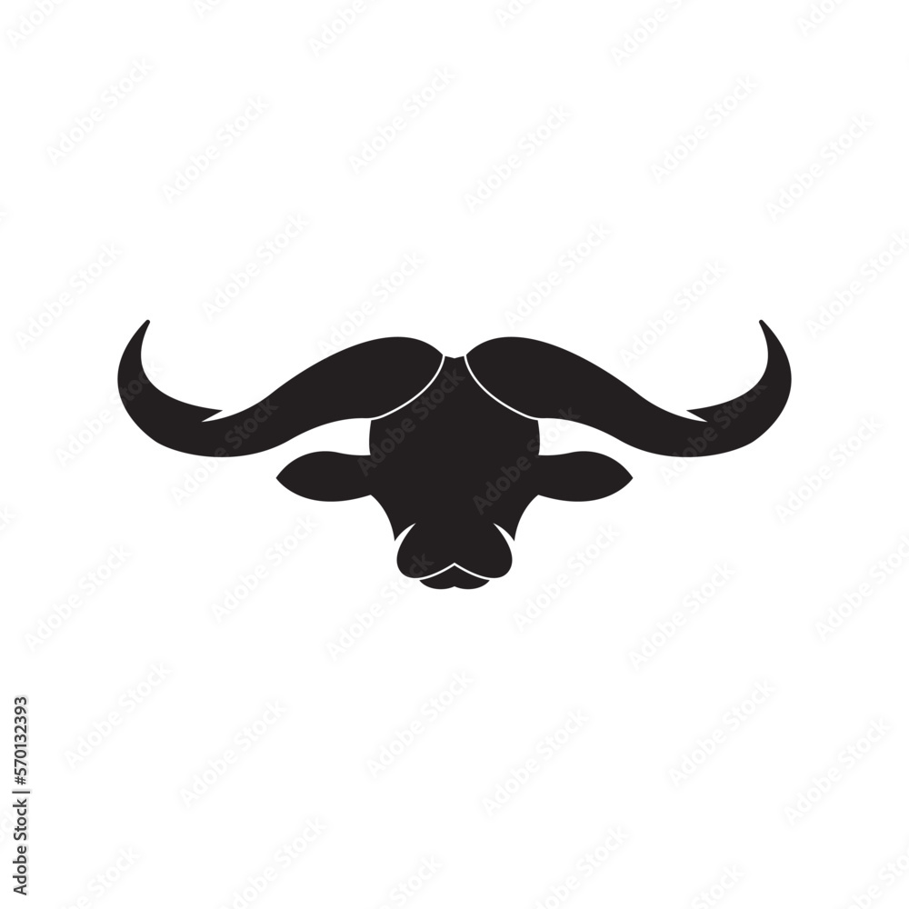 Fototapeta premium Bull head logo vector icon illustration design