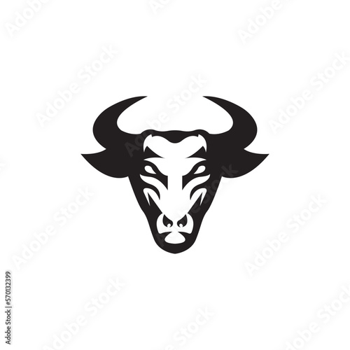 Bull head logo vector icon illustration design