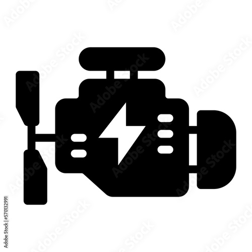 car engine glyph icon