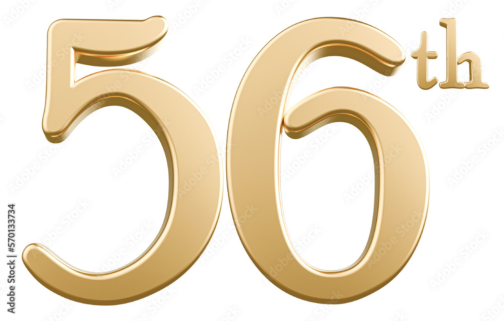 Happy Anniversary 56th year 3d gold number with Generative AI Happy Anniversary 56th year 3d gold number with Generative AI