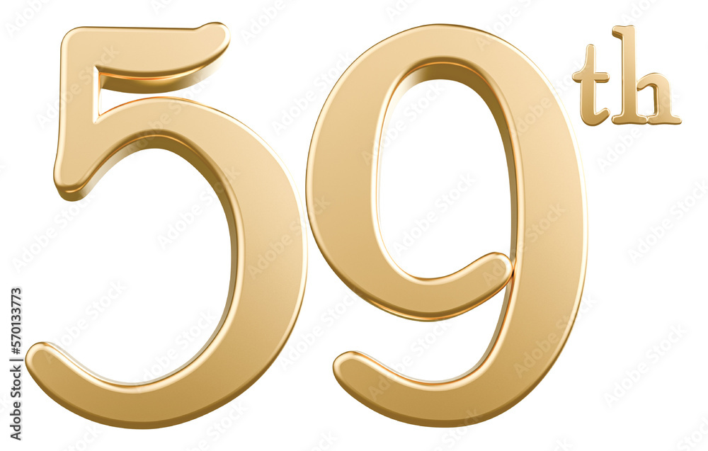 Happy Anniversary 59th year 3d gold number with Generative AI Happy Anniversary 59th year 3d gold number with Generative AI