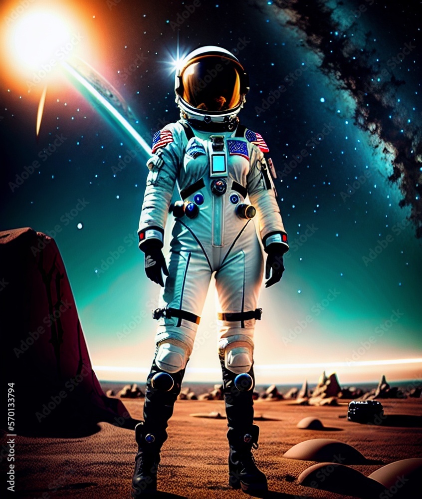 Fototapeta premium astronaut on a planet