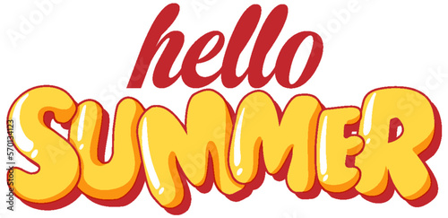 Hello summer text for banner or poster design