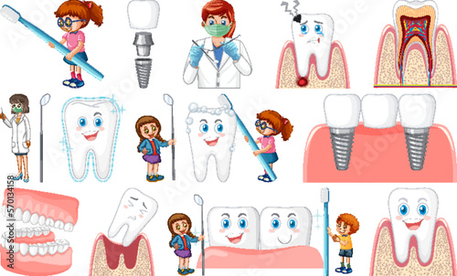 Set of dental care element