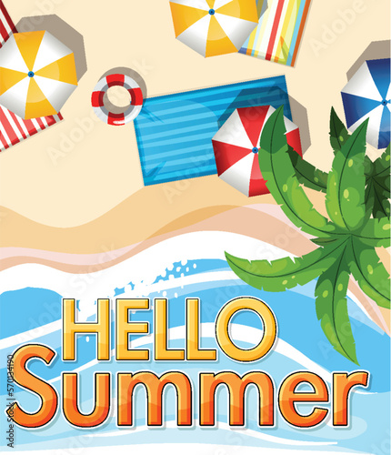 Hello summer banner template