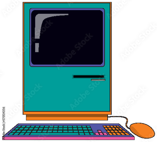 Retro computer device isolated