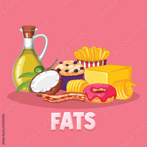 Varieties of fat food collection