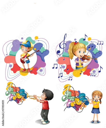Music theme cartoon icon