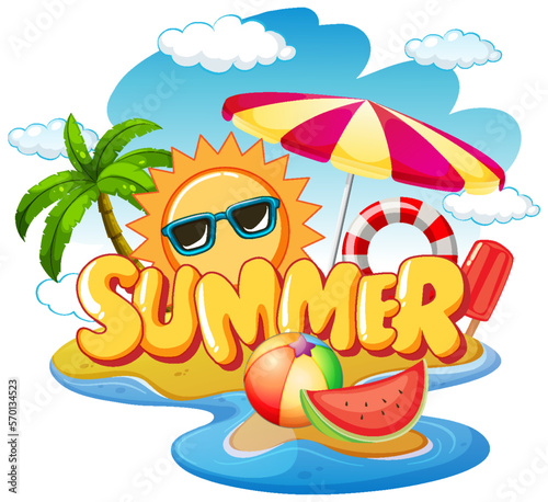 Summer text banner template