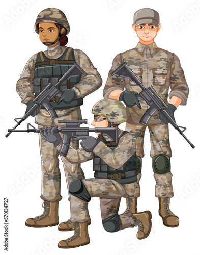 Soldier cartoon character isolated