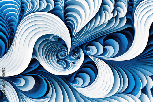 Serene Blue Swirls. Generative AI