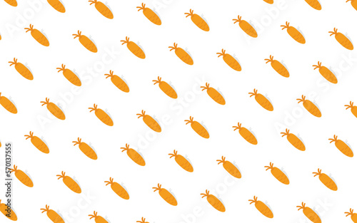 Flat carrot seamless pattern with cartoon style, background, vector illustration. vegetable. healthy. vegan. food wallpaper.
