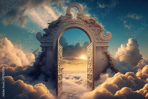 Heaven Door, portão do paraíso, paradise, god, casa de deus, generative by AI