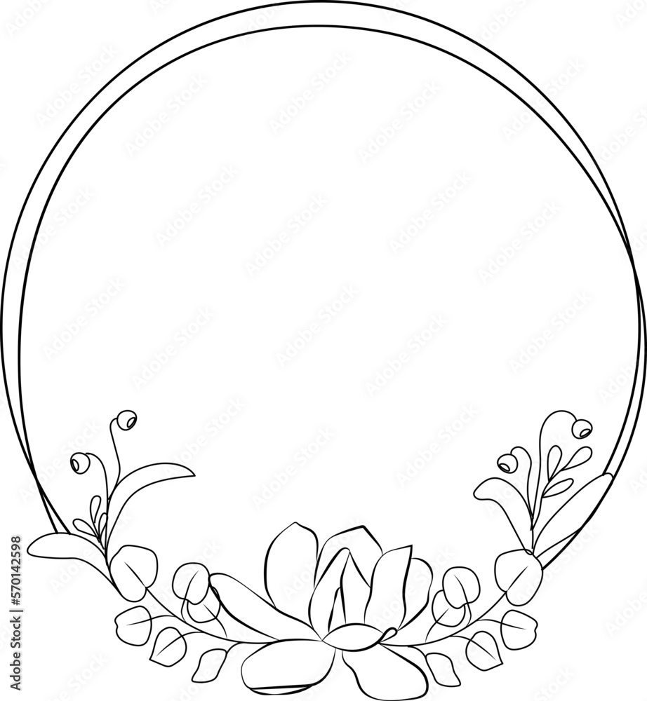 Flower Line Art Frame Flower Line Art Frame