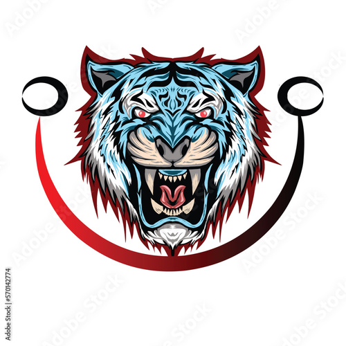 Fototapeta Naklejka Na Ścianę i Meble -  Tiger logo with dashing colors