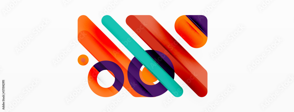 Creative geometric wallpaper. Minimal lines and circles background