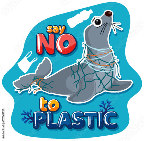 Say no plastic logo banner design