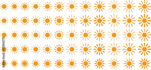 １２本の光のオレンジ色の太陽の６０種類セット