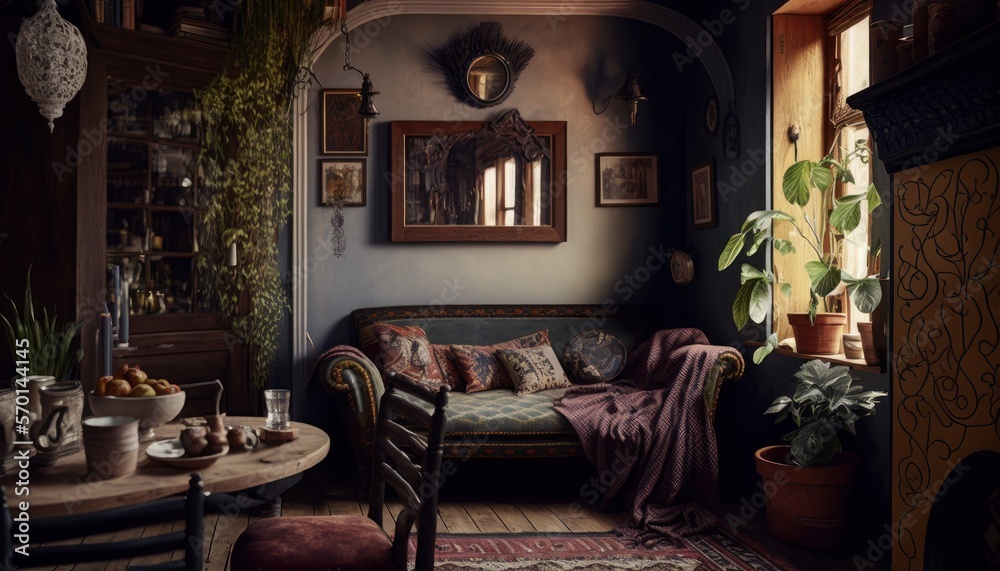 Cozy Beautiful Bohemian eclectic decor Interior Design for Your Home: Bold, Colorful, and Unique Style for Room Renovations, Furniture, and Architecture (generative AI) Cozy Beautiful Bohemian eclectic decor Interior Design for Your Home: Bold, Colorful, and Unique Style for Room Renovations, Furniture, and Architecture (generative AI)