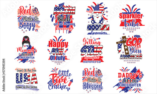 4th of July Sublimation T-Shirt  Design Bundle