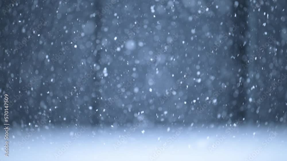Easy-to-use background video of snow falling Slow