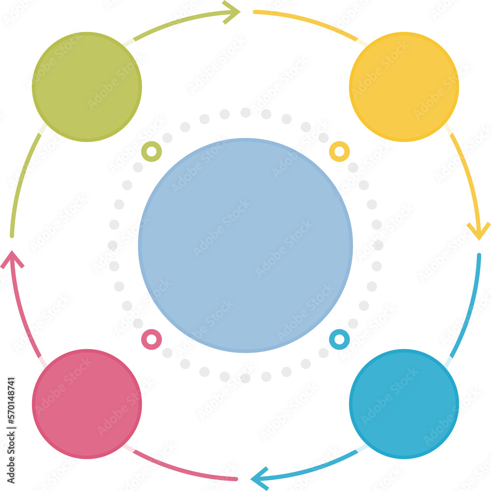 Circle diagram template with four steps or options Circle diagram template with four steps or options