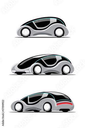 Set of new innovation hitech car drawing vector illustration