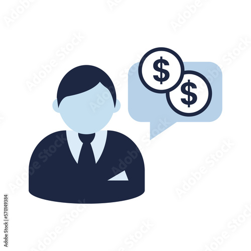 blue and white isolate business financail call center flat icon elements vector